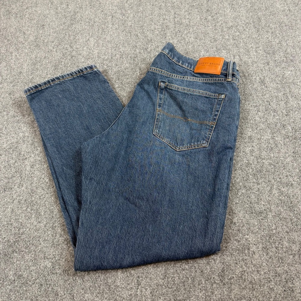 Lucky Brand 363 Vintage Straight Jeans Mens 40x32 Blue Denim Medium Wash Stretch